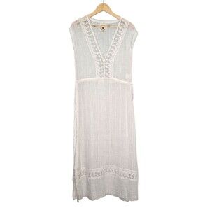 MUCHE ET MUCHETTE Boho Gauze Cover Up Cottagecore Open Sides Semi Sheer Beach